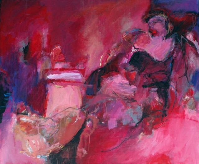 Schilderij getiteld "Soirée" door Marije Van Toledo, Origineel Kunstwerk, Olie