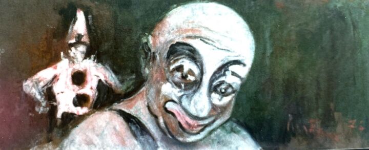 Картина под названием "Clown" - Mario Fanconi, Подлинное произведение искусства, Масло