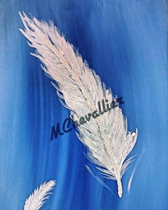 Malerei mit dem Titel "Feather" von Marion Chevallier, Original-Kunstwerk