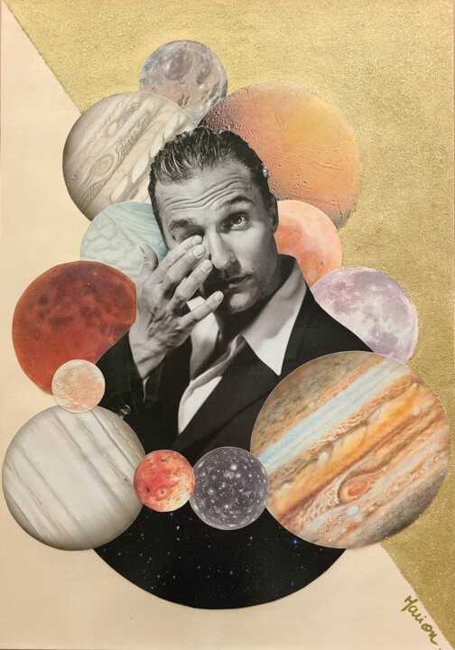 Collages intitolato "Planète Matthew" da Marion Revoyre, Opera d'arte originale, Collages
