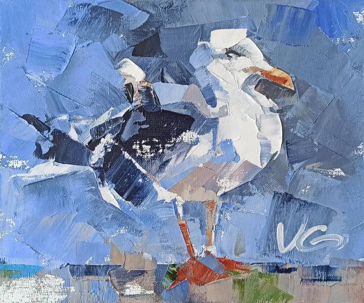 "Series BIRDS BAZAAR…" başlıklı Tablo Volodymyr Glukhomanyuk tarafından, Orijinal sanat, Petrol Ahşap Sedye çerçevesi üzerin…
