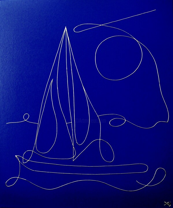 제목이 "La brise marine"인 미술작품 Mariya Velychko로, 원작, 아크릴 나무 들것 프레임에 장착됨