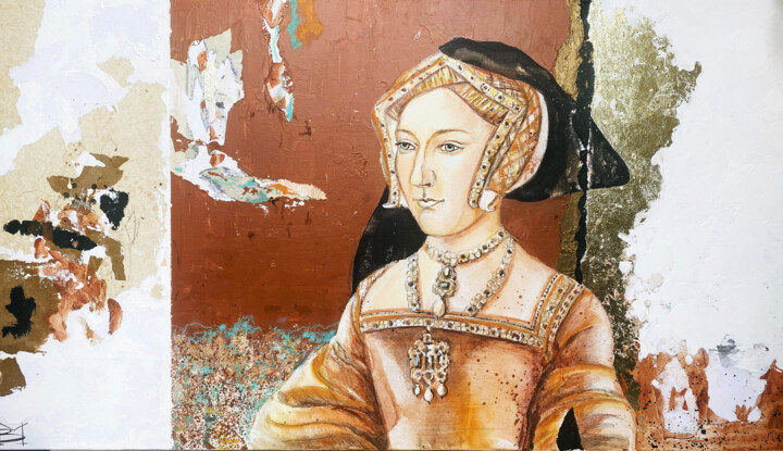 Schilderij getiteld "Jane of Wolfhall" door Mariya Volynskih, Origineel Kunstwerk, Acryl