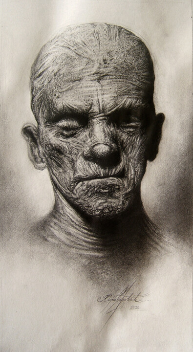 Drawing titled "The Mummy" by Marko Karadjinovic, Original Artwork, Pencil