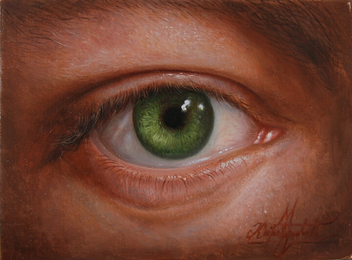 Картина под названием "The Eye 1" - Marko Karadjinovic, Подлинное произведение искусства, Масло