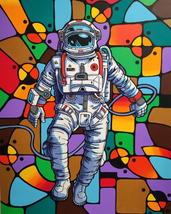 Pittura intitolato "*Astronauta*" da Markus, Opera d'arte originale, Acrilico