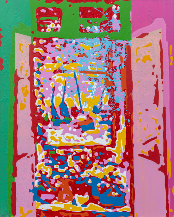 제목이 "Fenêtre ouverte de…"인 미술작품 Markus Honerla로, 원작, 래커 나무 들것 프레임에 장착됨
