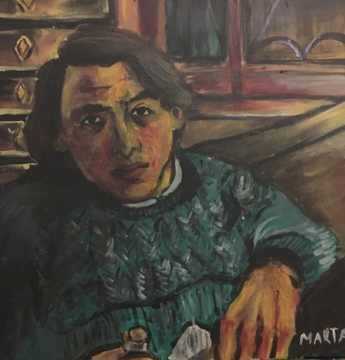 Malarstwo zatytułowany „Portrait d'un jeune…” autorstwa Martah Asmaa, Oryginalna praca, Akryl