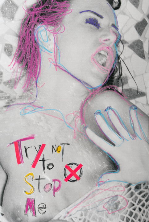 拼贴 标题为“Try Not to Stop Me” 由Martin Wieland, 原创艺术品, 数码摄影