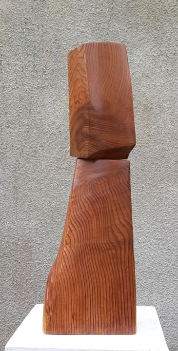 Sculpture intitulée "Chevalier" par Maryvonne Lorgeré, Œuvre d'art originale, Bois