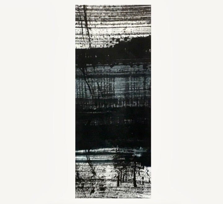 Drawing titled "Horizons_23" by Maryam Shams, Original Artwork, Ink Mounted on Wood Stretcher frame