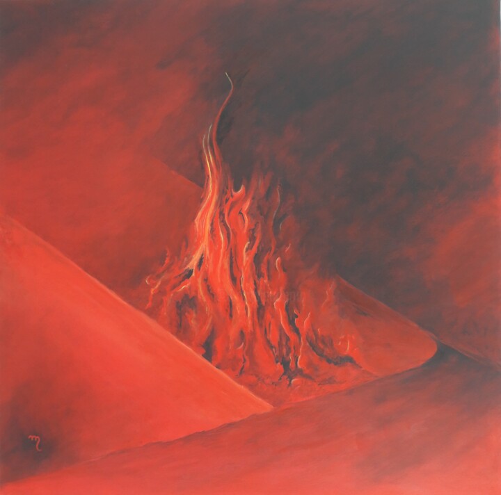 Pintura titulada "rouge" por Maryse Billaud, Obra de arte original, Acrílico Montado en Bastidor de camilla de madera