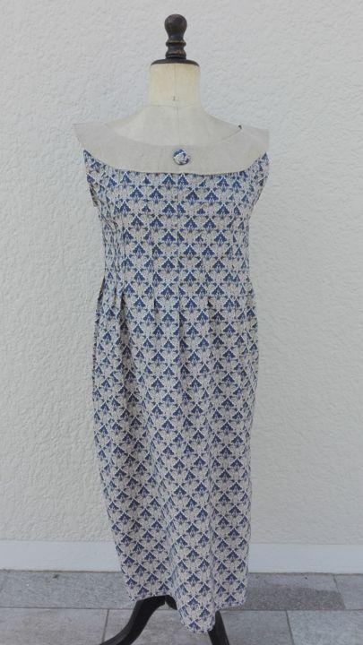 Art textile intitulée "Robe Liberty" par Maryse Tisnés, Œuvre d'art originale, Tissu