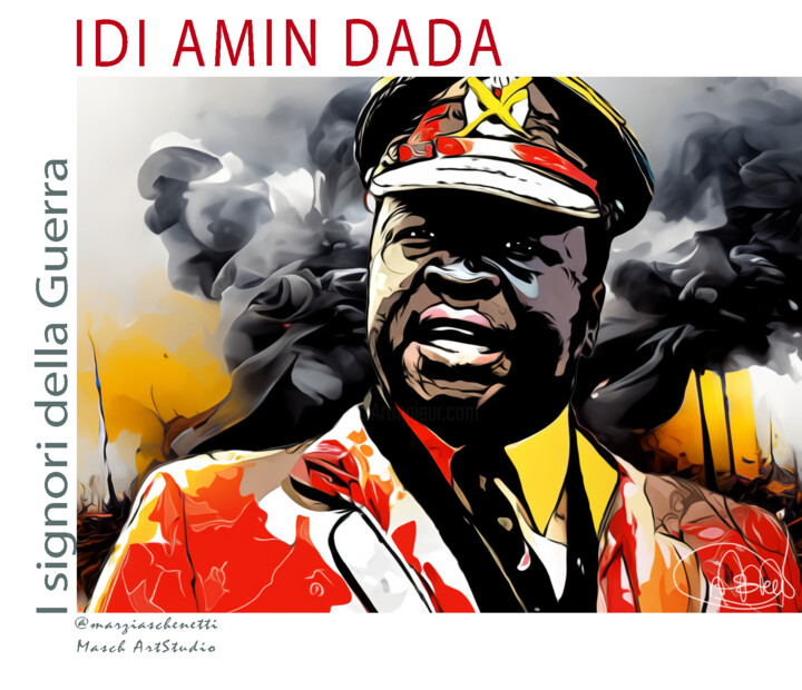 Digitale Kunst mit dem Titel "Idi Amin Dada" von Marzia Schenetti, Original-Kunstwerk, Digitale Malerei