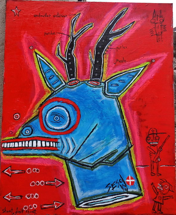 Pintura titulada "Chevreuille" por Matt Sesow, Obra de arte original, Acrílico