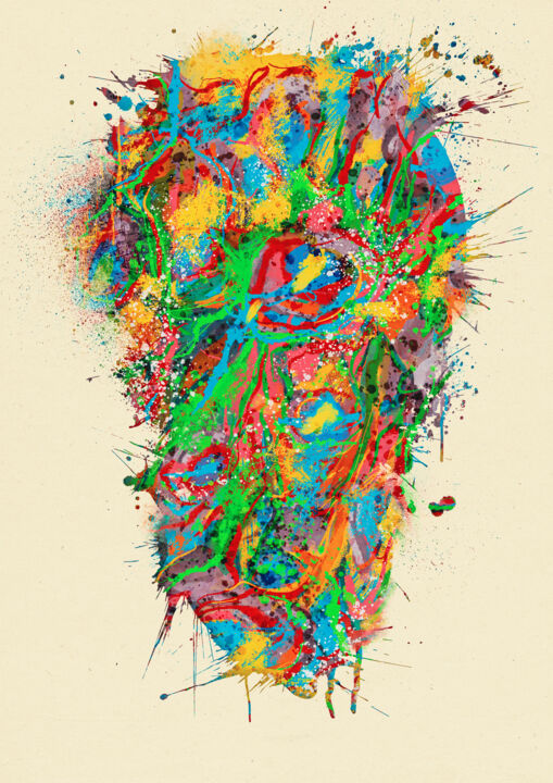 Digital Arts titled "Rainbow Vomit Serie…" by Bibs, Original Artwork, Digital Painting