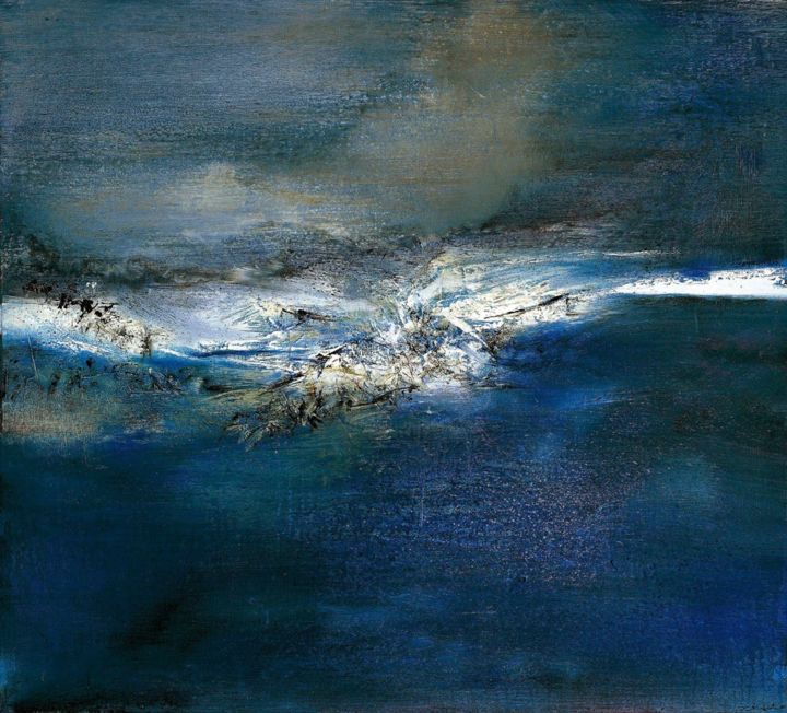 Schilderij getiteld "mer" door Marie-France Chevalier, Origineel Kunstwerk, Olie