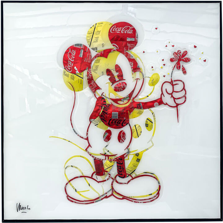 "Mickey Double" başlıklı Kolaj Maxl tarafından, Orijinal sanat, Kolaj Alüminyum üzerine monte edilmiş