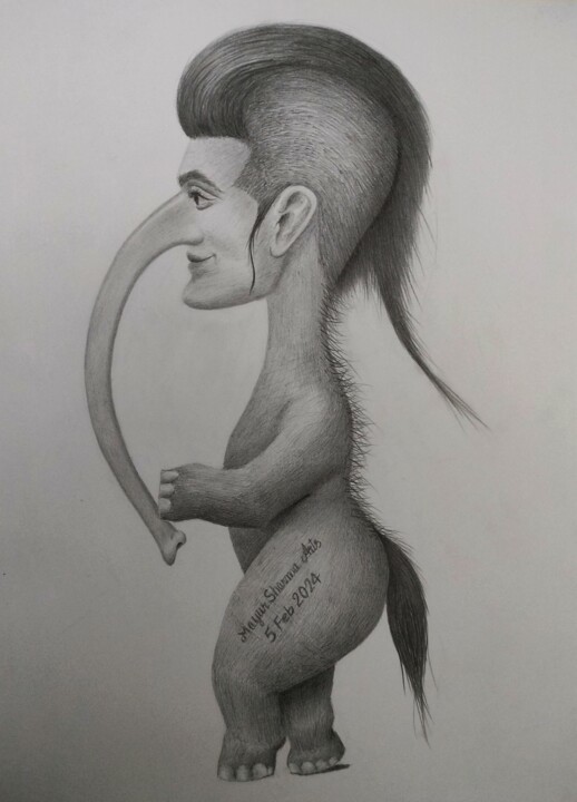 Dessin intitulée "Imaginary Hybrid Cr…" par Mayur Sharma Art, Œuvre d'art originale, Crayon