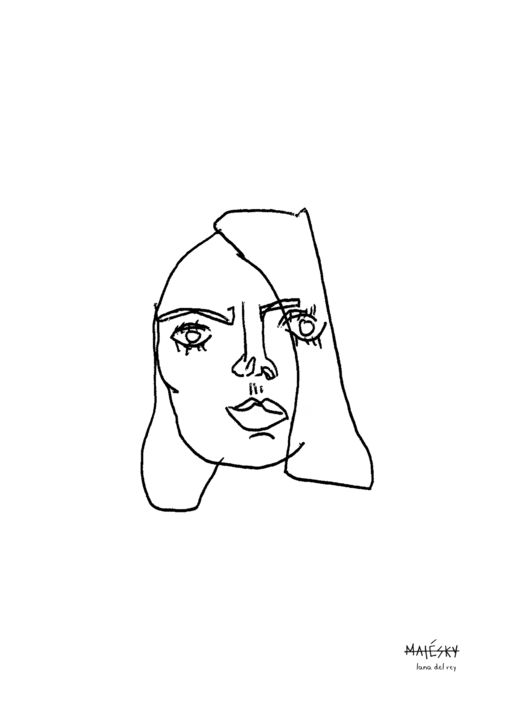 Dibujo titulada "Lana del Rey" por Matésky, Obra de arte original, Lápiz