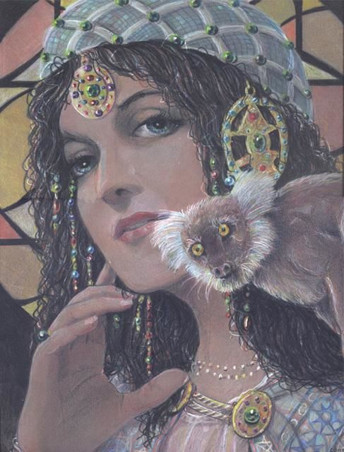 Disegno intitolato "The Witch Queen" da Michael Cohen, Opera d'arte originale