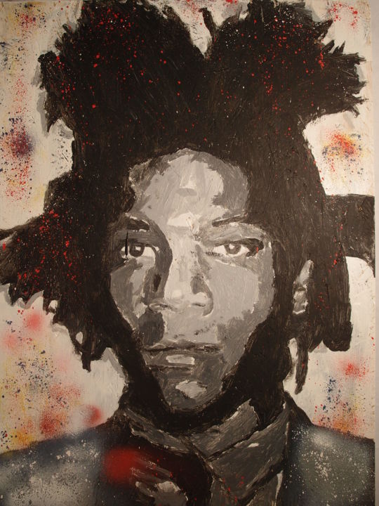 Tableau JM Basquiat acrylique sur bois 80 x 60 cm Painting by Mediki ...