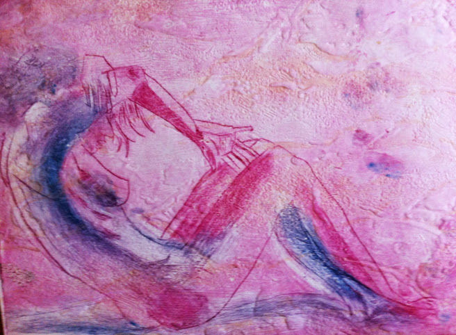 Gravures & estampes intitulée "femme-au-reveil-" par Mercedes Le Crosnier Lopez, Œuvre d'art originale, Gravure