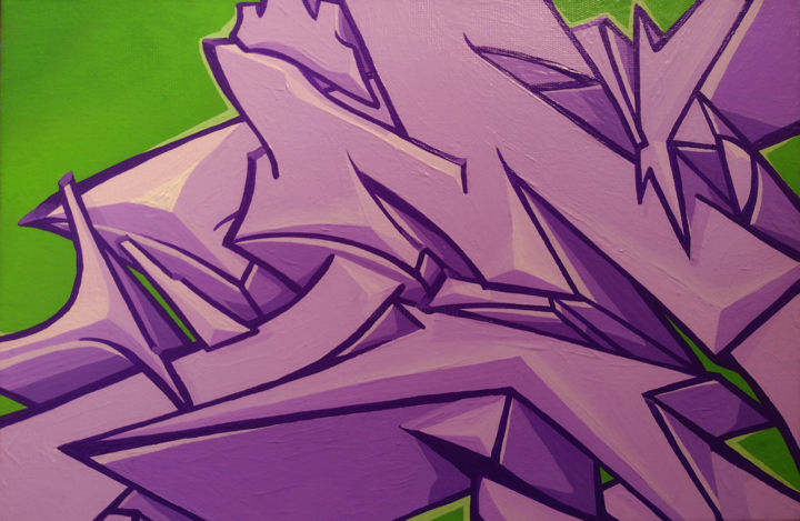 "M" başlıklı Tablo Mes3 Graffiti - Design - Art tarafından, Orijinal sanat, Akrilik Ahşap panel üzerine monte edilmiş