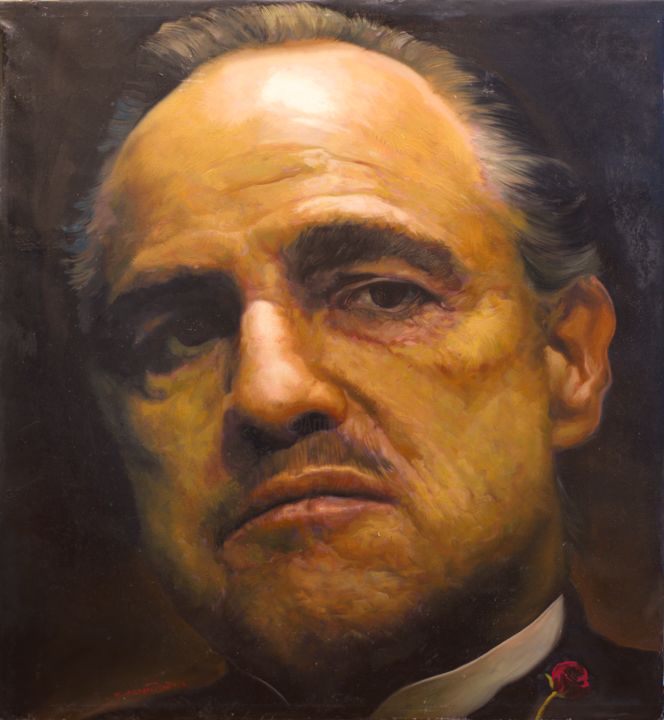 Painting titled "Marlon Brando as "T…" by Michael Andrew Law, Original Artwork, Oil