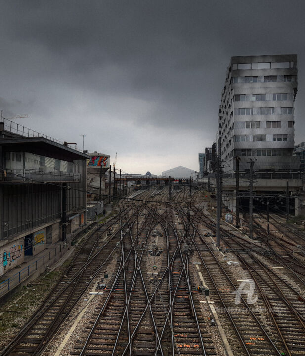 Fotografia zatytułowany „Débouché ferroviair…” autorstwa Michel Babkine, Oryginalna praca, Fotografia cyfrowa