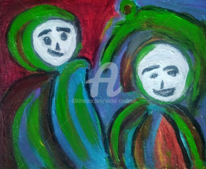 Painting titled "Pierrot" by Tomy, Original Artwork, Acrylic