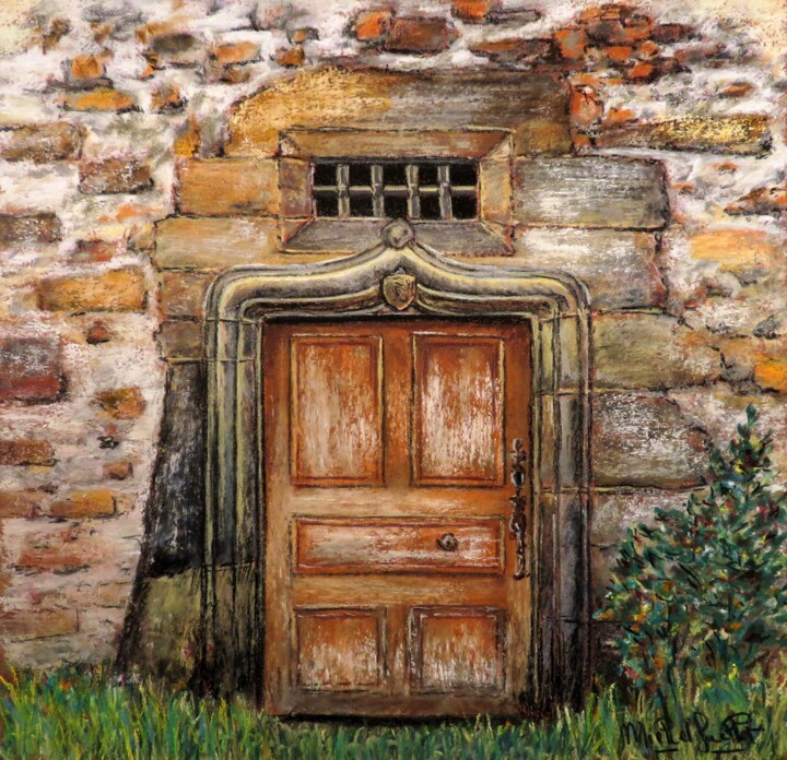 Desenho intitulada "Manoir de Beauvonna…" por Michel Guillet, Obras de arte originais, Pastel