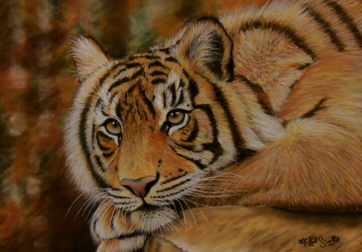 Dibujo titulada "Rêverie" por Michel Guillet, Obra de arte original, Pastel