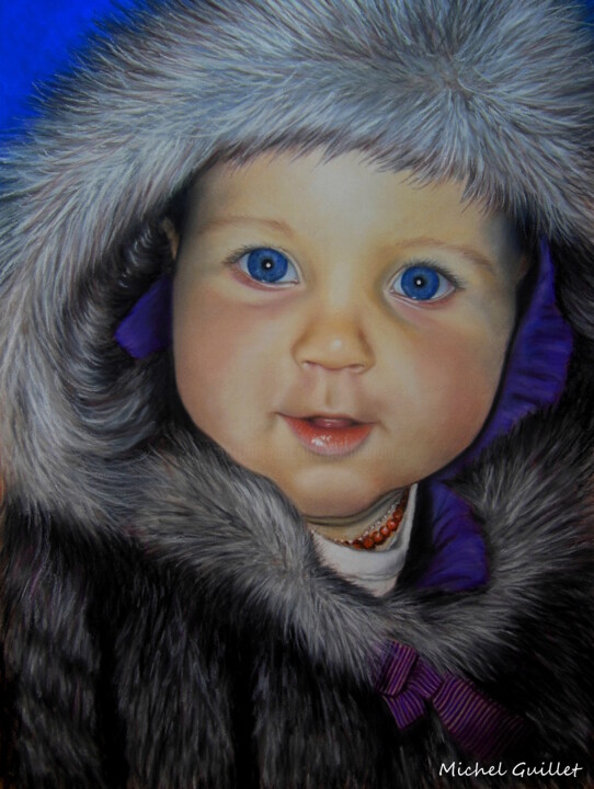 Dibujo titulada "Lorie-Lou" por Michel Guillet, Obra de arte original, Pastel