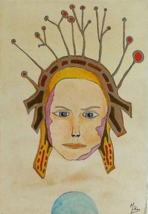 Painting titled "Mélancholia" by Michel Mercier (Mike), Original Artwork, Gouache