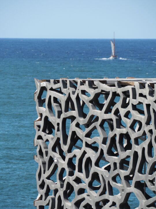 Fotografía titulada "MUCEM sur Mer" por Michel Paulin, Obra de arte original, Fotografía digital