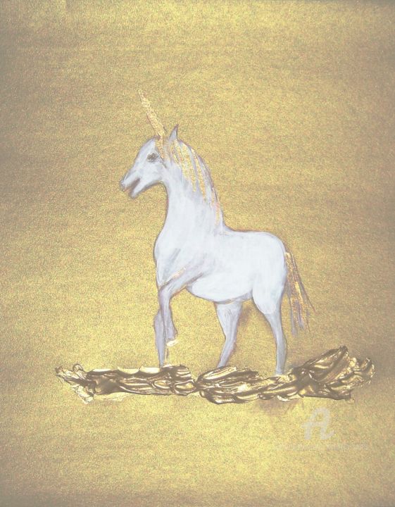 Painting titled "The Unicorn of Ench…" by Michela Curtis, Original Artwork, Acrylic