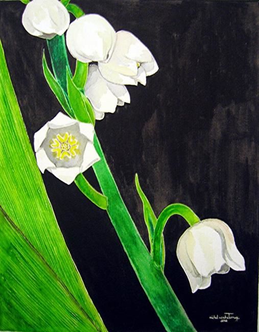 Brin De Muguet Painting By Michel Cendra Terrassa Artmajeur