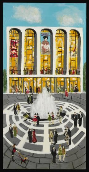 Malerei mit dem Titel "Lincoln Center" von Michelle Winters, Original-Kunstwerk, Öl