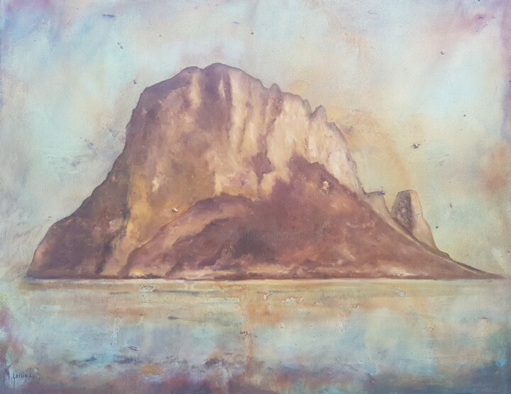 Painting titled "ES VEDRÁ  IBIZA" by Miguel Angel García López, Original Artwork, Oil Mounted on Wood Stretcher frame