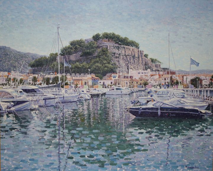 Pintura titulada "puerto de dénia" por Miguel Angel Ferrer Puig, Obra de arte original, Oleo