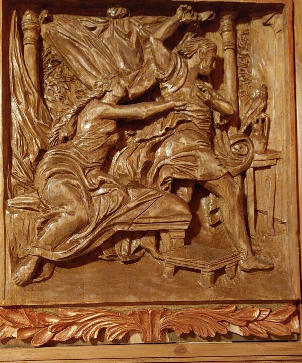 Sculpture titled "Маисей убегающий от…" by Mikhail Kuzmenko, Original Artwork, Wood