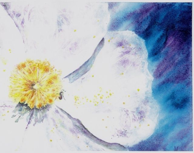 Painting titled "graines de soleil" by Mijo Chambon, Original Artwork, Watercolor