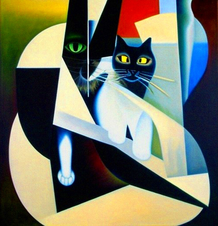 Цифровое искусство под названием "Abstract Cats6" - Mikhail Deshuk, Подлинное произведение искусства, Цифровая живопись