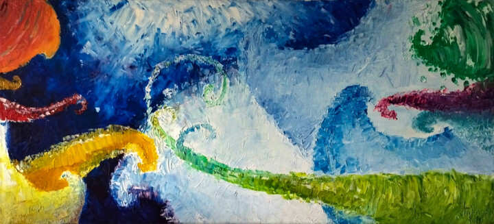 Картина под названием "Inwardly" - Mila Pavlova, Подлинное произведение искусства, Масло Установлен на Деревянная рама для н…