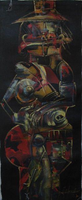 Malerei mit dem Titel "NOCHE DE BESOS" von Mildor Chevalier, Original-Kunstwerk, Öl