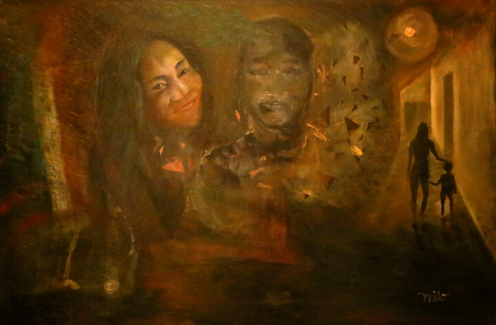 Pintura titulada "Dark Places" por Milo Abadilla, Obra de arte original, Oleo Montado en Bastidor de camilla de madera