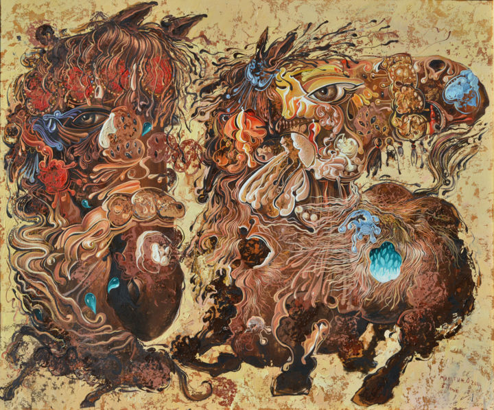 Malerei mit dem Titel "dreams-find-a-wish-…" von Milutin Obradovic, Original-Kunstwerk, Öl