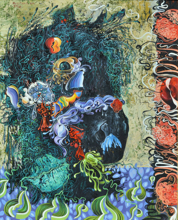 Malerei mit dem Titel "A found thread" von Milutin Obradovic, Original-Kunstwerk, Öl