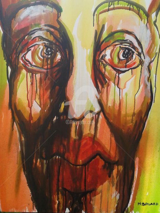 Painting titled "2014-08-24_FACIES-s…" by Mireille Bonard, Original Artwork